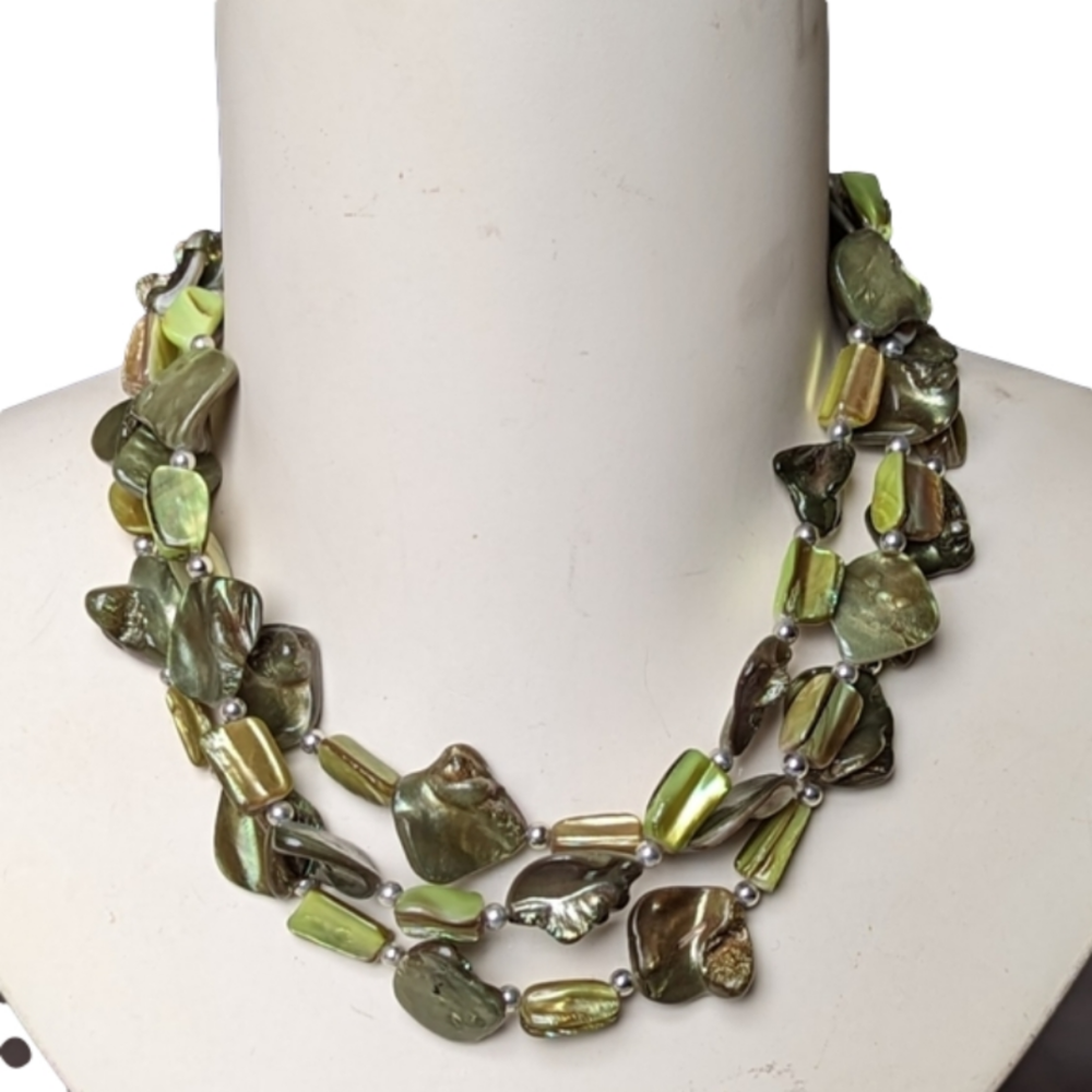 NY & Co Rhodium and Shell Necklace
